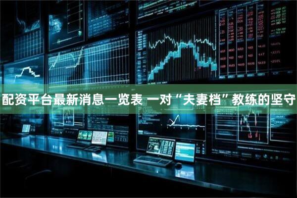 配资平台最新消息一览表 一对“夫妻档”教练的坚守