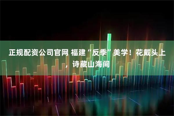 正规配资公司官网 福建“反季”美学！花戴头上，诗藏山海间